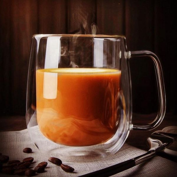 

wine glasses heat-resistant double wall glass cup beer coffee handmade creative mug tea whiskey cups drinkware