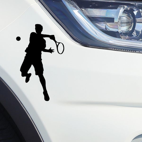 

11.4cm*18cm car styling sports tennis fashion vinyl car stickers black