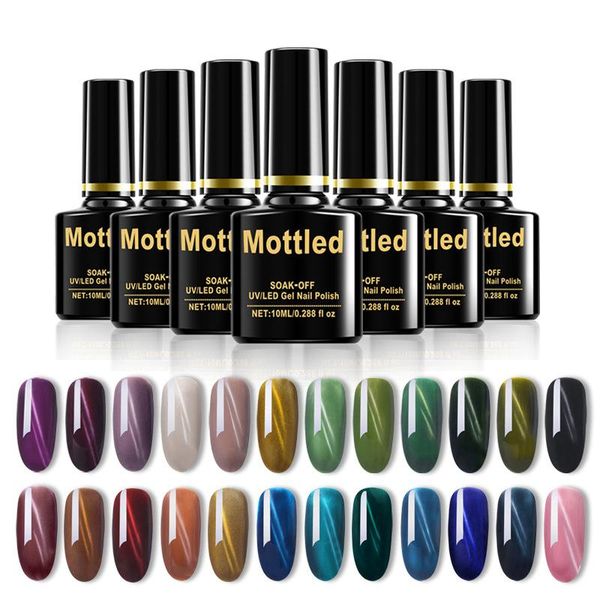 

cat eye nail gel polish 9d laser magnet varnishes soak off uv led magnetic lacquers shiny beauty design polishes snjj15, Red;pink