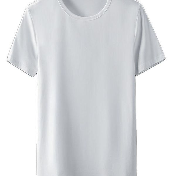 

women's polos men's short sleeve t-shirt summer ice modal pure color quick-drying round collar half unlined upper garment render f, White