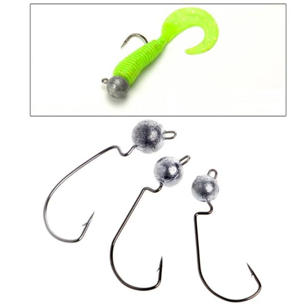 

5pcs fishhooks hooks crank jig lead head steel barbed fishing tackle accessories w0yb