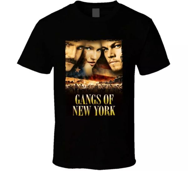 

gangs of new york di caprio lewis diaz movie fan t shirt, White;black