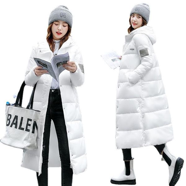 

women's down & parkas long cotton jacket women parker 2021 winter coat casual plus size warm padded femmino hood outerwear coats, Black