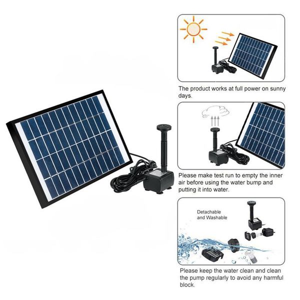 

2w/4w/6w solar powered submersible water pump kit fountain bird bath garden pool pond outdoor decoration decorations