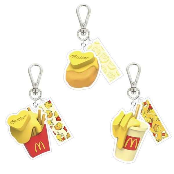 

keychains k- bangtan boys butter key chain mcdonald's joint pendant, Silver