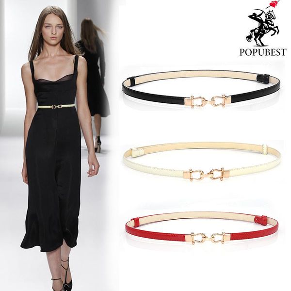 

belts women's fashion pu leather ladies wild decorative small korean belt, Black;brown