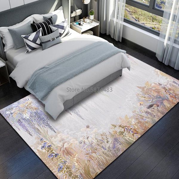 

fashion modern american beautiful tropical flower bird living room bedroom bedside carpet floor mats custom carpets