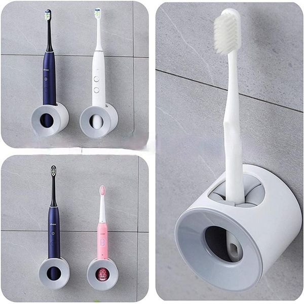

toothbrush holders 2pcs electric holder stores wall-mounted for children, space-saving bathroom accessories