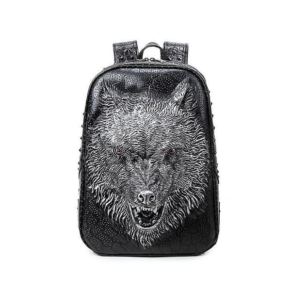

backpack gothic men women school bags for teenage pu leather 3d emboss large capacity travel bag
