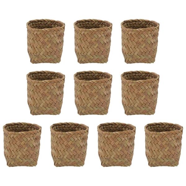 

gift wrap 10pcs straw woven box delicate wedding candy storage (natural color)