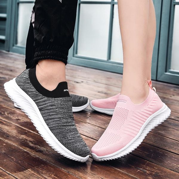 

dress shoes 2021 socks breathable mesh running footwear female sneakers zapatos mujer big size sport man trainers, Black