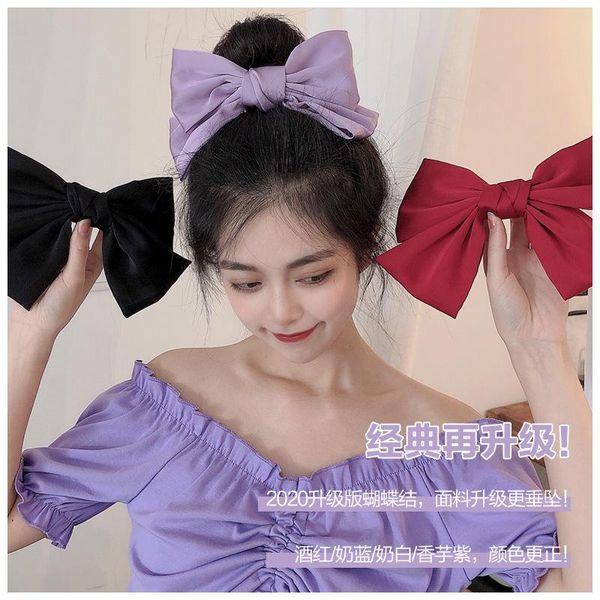 

solid large satin bow barrettes hair clips handmade ribbon bowknot hairgrips for women girls hairpins accessories