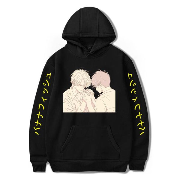 

men's hoodies & sweatshirts banana fish anime harajuku printed men/women fashion hoody sweatshirt pullover streetwear ash lynx clothi, Black