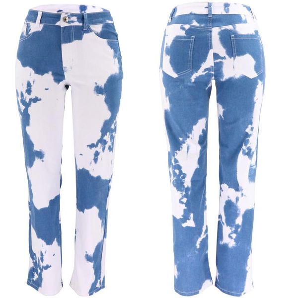 

denim trousers washed and worn white jeans women pencil pants women's, Blue
