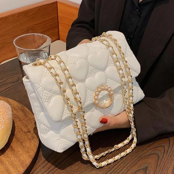 

evening bags lattice flap crossbody bag underarm 2021 high-quality pu leather women's designer handbag chain shoulder messenger