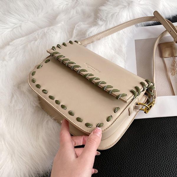 

evening bags embroidery designer luxury leather thread crossbody bag for women chain handbag vintage shoulder purse