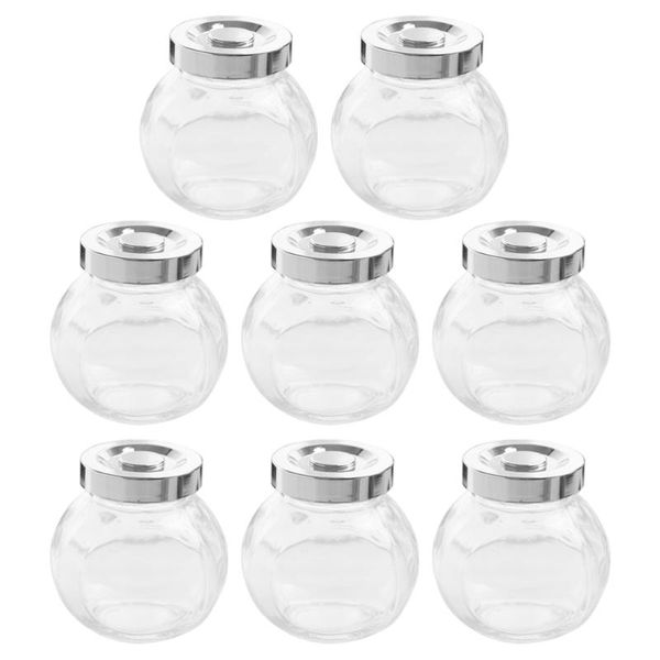 

storage bottles & jars 8 pcs glass transparent food container cereals canister