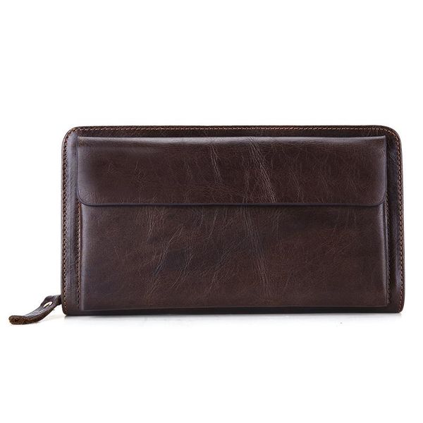 

wallets genuine leather men's clutch bags long zipper men pruses vintage business real hand bgas cell phone, Red;black