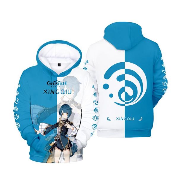 

men's hoodies & sweatshirts genshin impact hoodie hutao tartaglia klee diluc venti xiao zhongli xingqiu cosplay costume 3d poleron homb, Black