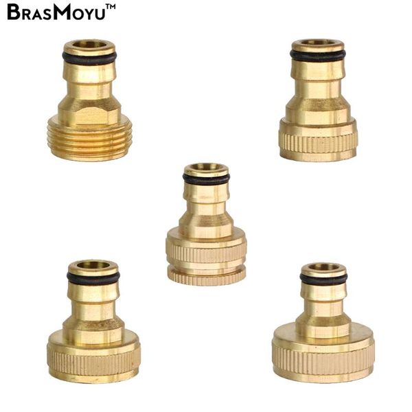 

watering equipments brasmoyu 2pcs female thread 1/2" 3/4" 1" brass quick connector nipple garden tap irrigation pure copper a