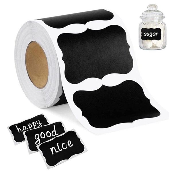 

150/300pcs blank chalkboard labels removable sticker for kitchen canning mason spice jars gift packaging m6ce wrap