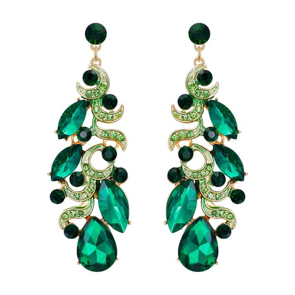 

tuliper women earrings bridal wedding crystal rhinestone retro boho kpop fashion korean style party jewelry gift, Silver