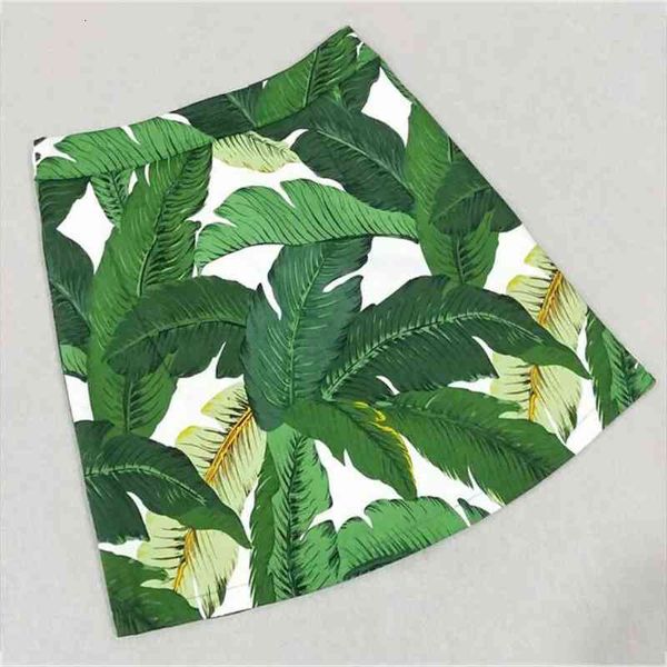 

high waist mini skirt cotton retro vintage green floral leaf printed a line bodycon sheath womens casual summer pencil skater, Black