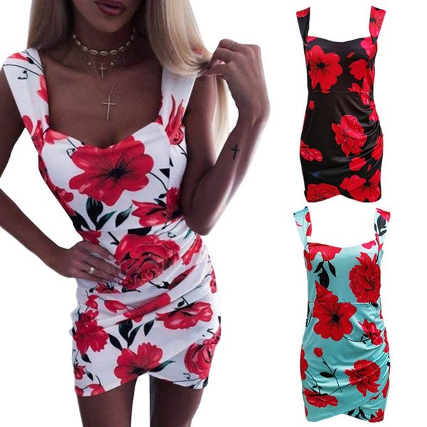 

women european and american women's summer sleeveless printed slim wrap hip dress, Black;gray
