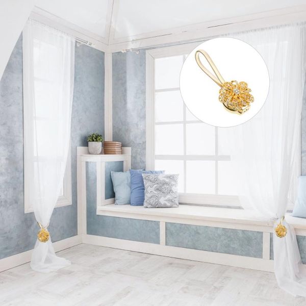 

1pc magnetic curtain buckle flower rhinestone clasp for home shop & drapes