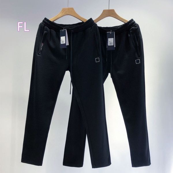 

design clothing autumn 21 loose mouth elastic guard small square standard sports zipper pocket terry pants, Black