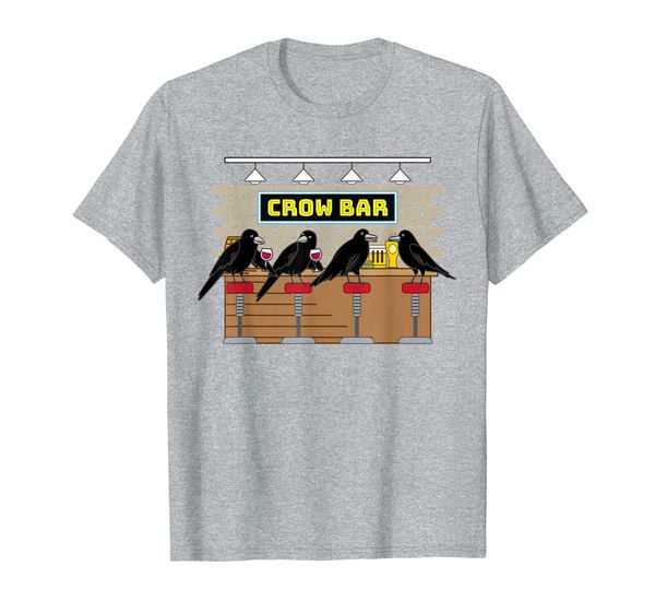 

crow bar pun crowbar crows bird animals lover t-shirt, White;black