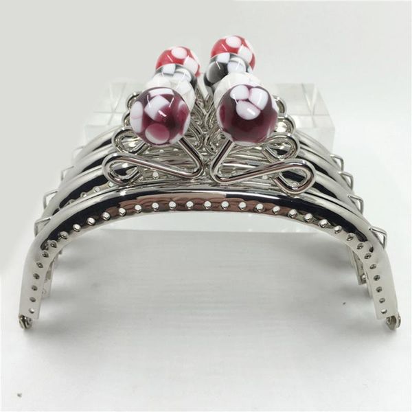 

bag parts & accessories 10pcs 12.5cm silver color jelly candy head metal frame for coin purse handbag diy, Black