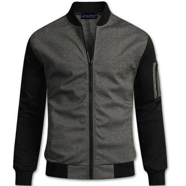 

men's jackets autumn jacket men england style stand collar slim fit zipper casual male coats black grey patchwork clothing, Black;brown