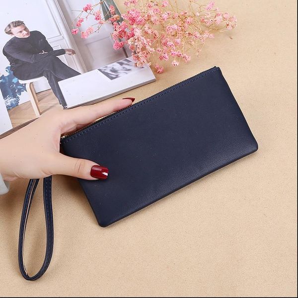 

zipper ladies long wallet coin purse pu fashion clutch bag large capacity, Red;black