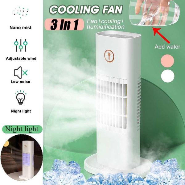 

becornce 3 gear mini water cooling fan spray humidification portable air cooler table humidifier purifier for office bedroom electric fans