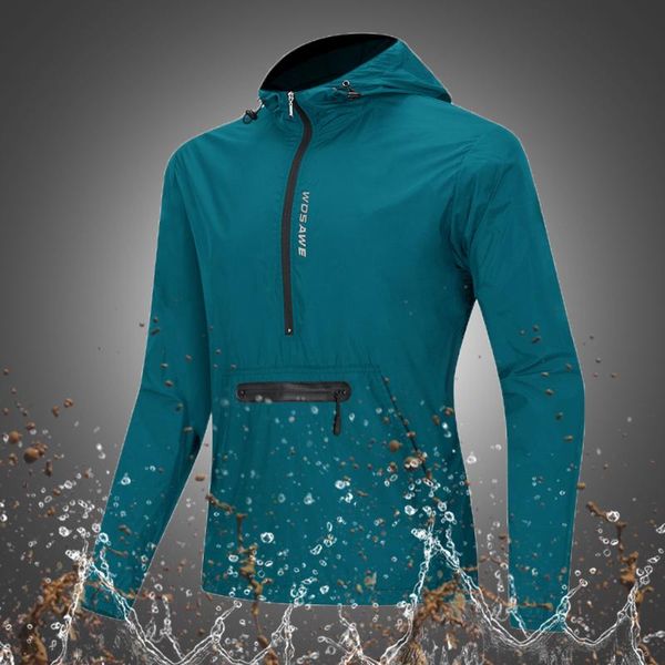 

racing jackets wosawe windproof cycling jacket light-reflecting mtb bicycle waterproof wind coat sport mountain bike jersey windbreaker, Black;red