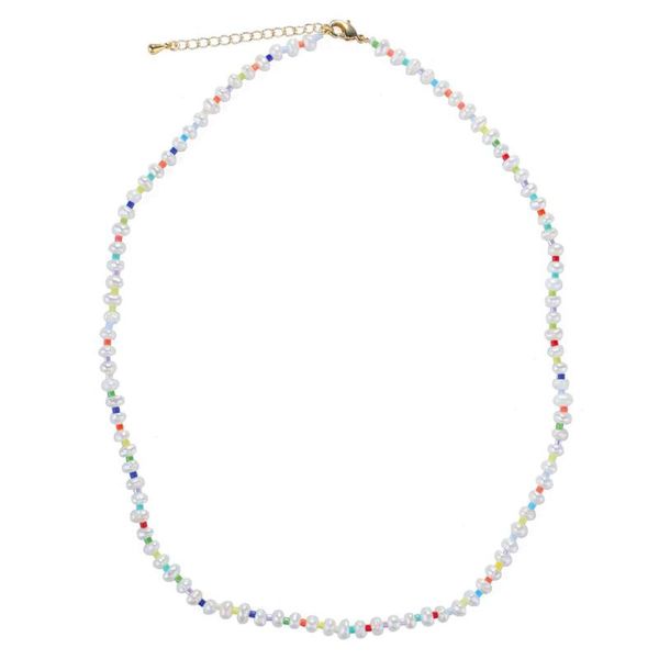

chains kelitch 2021 natural freshwater pearls necklaces fashion miyuki beaded necklace adjustable female gift jewelry collier, Silver