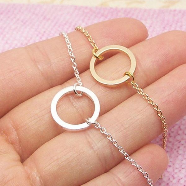 

link, chain geometric metal circle bracelet for friendship simple couple bracelets bangles women man lucky wish jewelry diy, Black