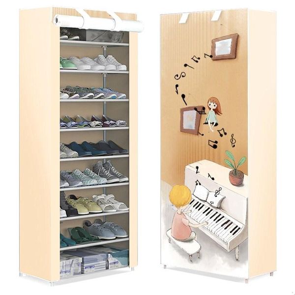 

clothing & wardrobe storage shoe rack simple multi-layer dustproof household economy type space dormitory door small shoes shelf cabinet