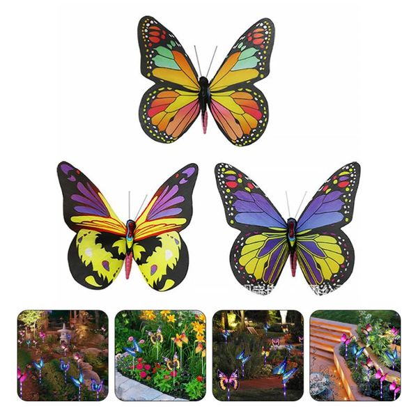 

lawn lamps 3pcs solar light outdoor waterproof lanterns garden butterflies
