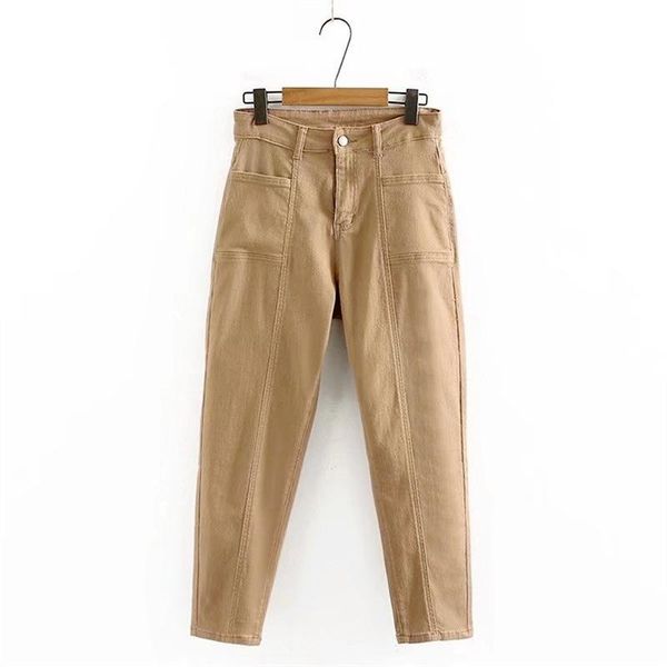 

plus size pants women's high waist stretchable black khaki xl-5xl casual slim long
