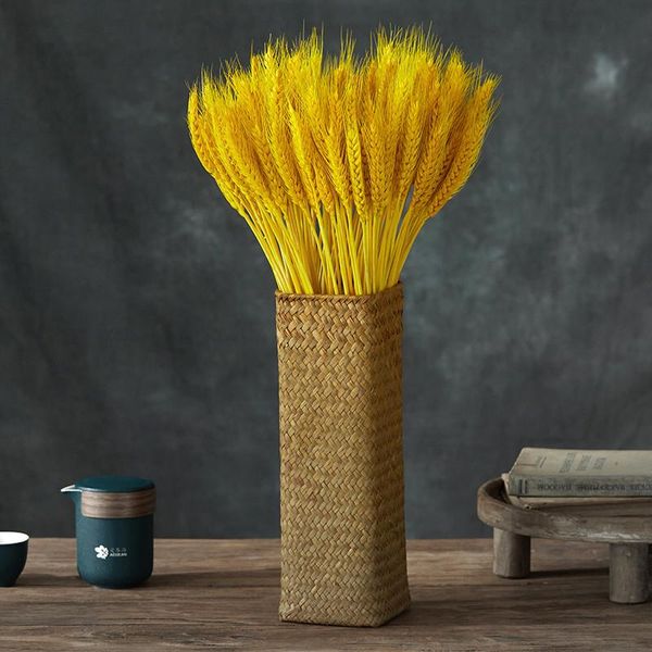 

decorative flowers & wreaths 50pcs dried wheat grass fake autumn shrubs plants natural artificial for home kitchen church wedding decor