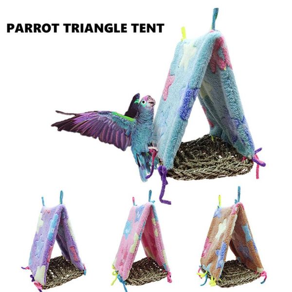 

cat beds & furniture bird parrot nest soft plush hammock warm hanging bed for pet cave cage hut tent toy house