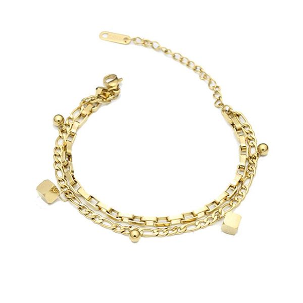 

1pc/bag luxury classic girls bracelet colourfast titanium steel ladies beauty ornaments jewelry ssl0005, Golden;silver