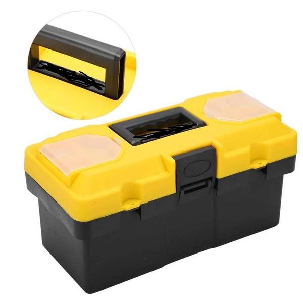 

car organizer 10-inch household plastic tool box portable trunk carry tools with tray and compartment empty storage case