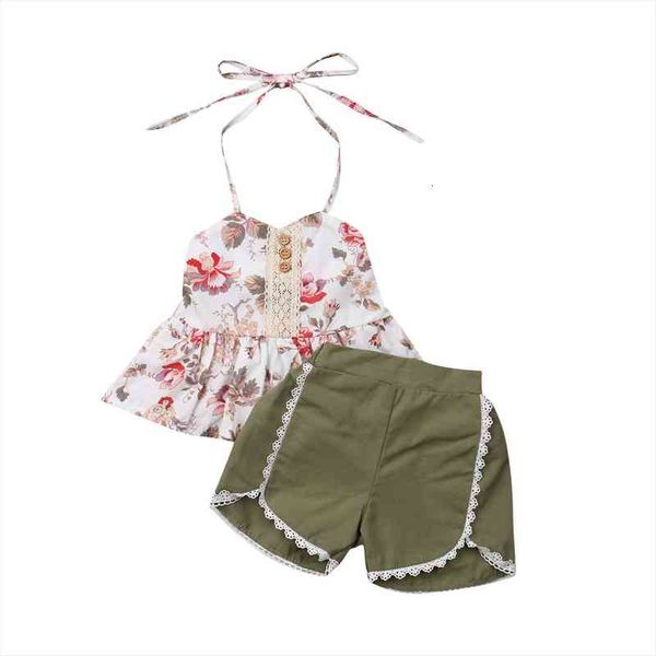 

kid baby girl floral shorts pants tassel outfits sumsuit clothes 1-6y, White