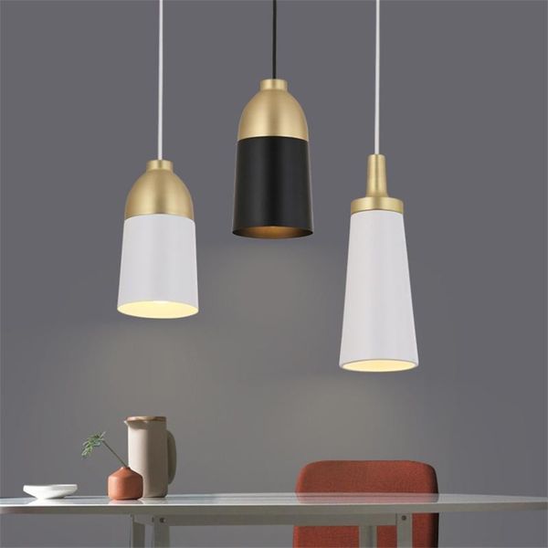 

pendant lamps nordic black white cylinder lights single headed home restaurant bedroom bedside kitchen bar deco lighting