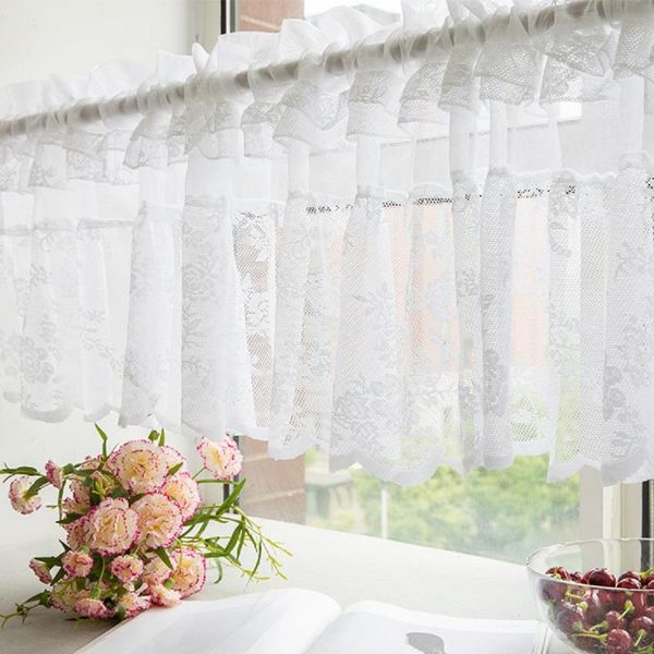 

curtain & drapes exquisite house goods-american country finished coffee short half lace partition kitchen custom