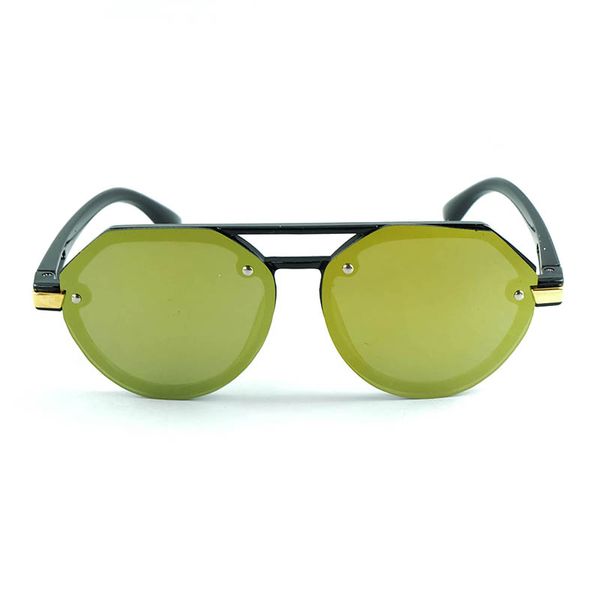 Kinder glatte Pilot -Sonnenbrille kühle UV400 -Brille Einfacher sauberer Rahmen mit übergroßen Spiegellinsen Fix von Rivet