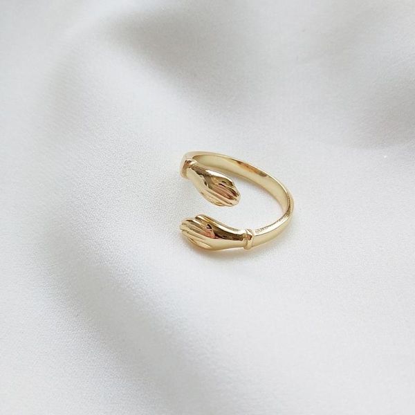 

cluster rings 925 sterling silver fingers hug you ring lover valentine's day gift personality design unique charm in gold and, Golden;silver